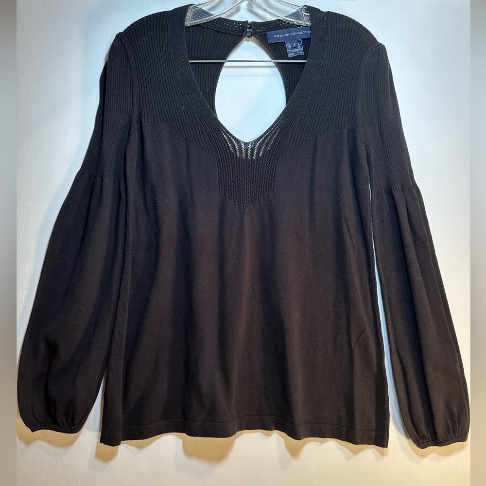 French Connection Cotton Bishop Sleeve Sweater Size Small